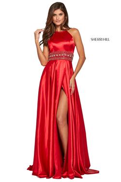 Style 53306 Sherri Hill Red Size 0 Pageant Side slit Dress on Queenly