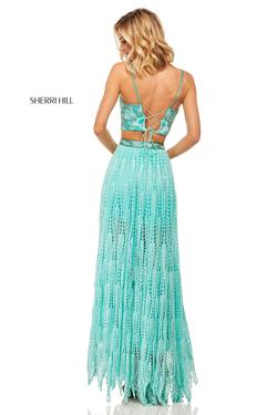 Style 52914 Sherri Hill Blue Size 0 Turquoise Pageant Straight Dress on Queenly