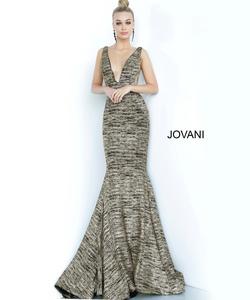 Style 47075 Jovani Gold Size 8 Pageant Mermaid Dress on Queenly