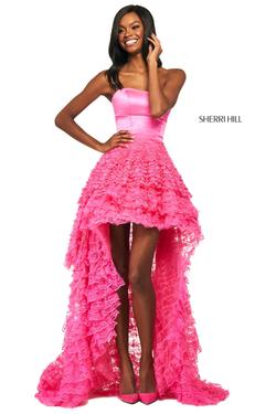 Style 53720 Sherri Hill Pink Size 00 Pageant Side slit Dress on Queenly
