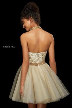 Style 53254 Sherri Hill Gold Size 0 Pageant Cocktail Dress on Queenly