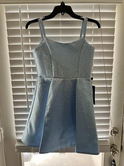 Sherri Hill Light Blue Size 0 Sequined Homecoming $300 Girls Size Cocktail Dress on Queenly