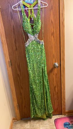 Precious Formals Green Size 0 Floor Length Prom Side slit Dress on Queenly