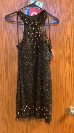 MoriLee Black Size 10 Homecoming Midi Cocktail Dress on Queenly