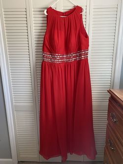 Hebeos Red Size 26 Floor Length Straight Dress on Queenly