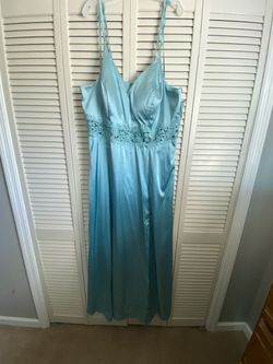 Davids bridal city triangles size 23 Blue Size 22 Plus Size Side slit Dress on Queenly