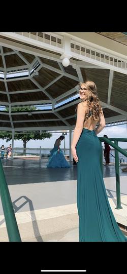 Sherri Hill Green Size 00 Military High Neck Prom Mermaid Dress on Queenly