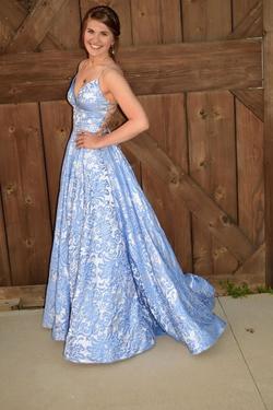 Sherri Hill Blue Size 00 Floor Length Prom Ball gown on Queenly