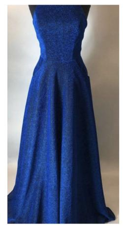 Jovani Blue Size 12 Corset Plus Size A-line Dress on Queenly