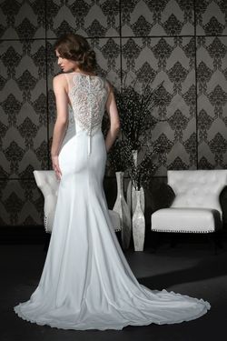 Style 10319 Impression White Size 8 Pageant Wedding Mermaid Dress on Queenly