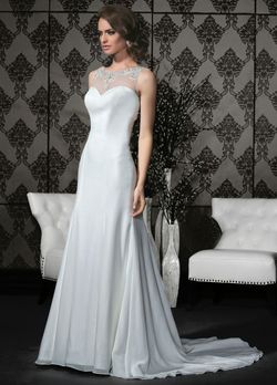 Style 10319 Impression White Size 8 Wedding Tall Height Pageant Ivory Mermaid Dress on Queenly