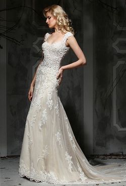 Style 10336 Impression White Size 10 Tulle Mermaid Dress on Queenly