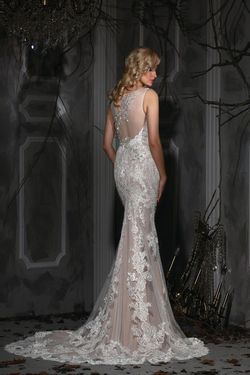 Style 10337 Impression White Size 10 Ivory Floor Length Mermaid Dress on Queenly