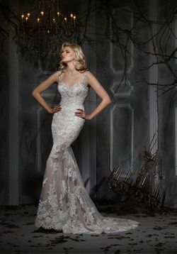 Style 10337 Impression White Size 10 Pageant Tall Height Ivory Mermaid Dress on Queenly