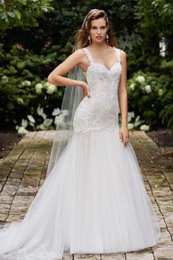 Style 14700 Wtoo Nude Size 14 Floor Length Wedding Ball gown on Queenly
