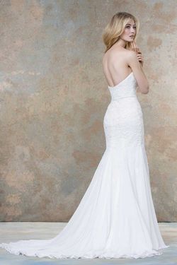 Style 15180 Ellis White Size 12 Ivory Wedding Pageant Flare Mermaid Dress on Queenly