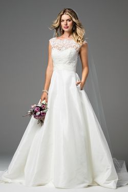 Style 18722 Wtoo White Size 14 18722 Tulle Floor Length A-line Dress on Queenly