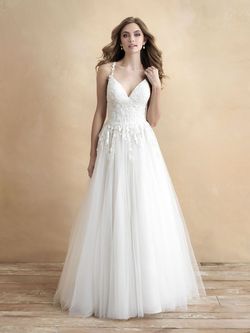 Style 3300 Allure White Size 8 Wedding Tall Height Pageant Ivory A-line Dress on Queenly
