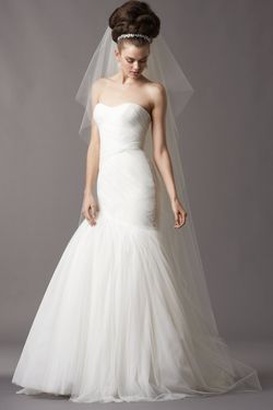 Style 4056B Watters White Size 14 Floor Length Plus Size Tall Height Mermaid Dress on Queenly