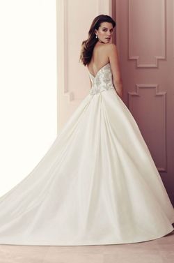 Style 4511 Paloma Blanca White Size 10 Pockets Pageant Floor Length Wedding Ball gown on Queenly