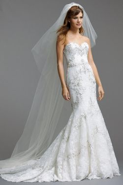 Style 5014B Watters White Size 20 Floor Length Sequined Mermaid Dress on Queenly