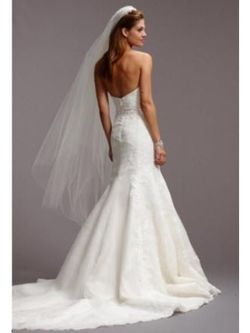 Style 5077B Watters White Size 8 Floor Length Silk Mermaid Dress on Queenly