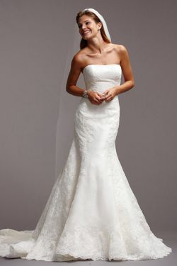 Style 5077B Watters White Size 8 Floor Length Silk Mermaid Dress on Queenly