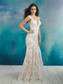 Style 9513 Allure White Size 18 Plus Size Straight Dress on Queenly