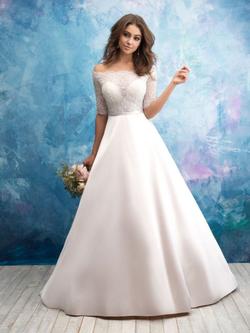 Style 9553 Allure White Size 12 Silk Mini Ivory Ball gown on Queenly
