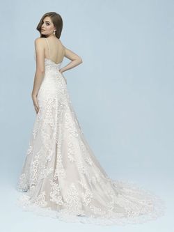 Style 9605 Allure White Size 14 Wedding Satin Floor Length A-line Dress on Queenly