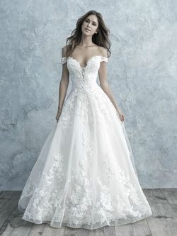 Style 9681 Allure White Size 12 Tall Height Tulle Floor Length A-line Dress on Queenly