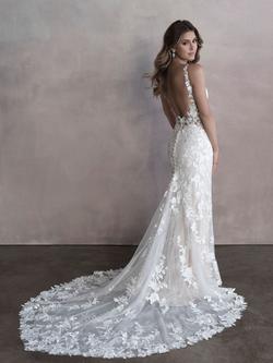 Style 9808L Allure White Size 10 Sheer Mermaid Dress on Queenly