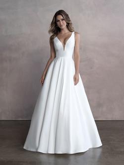 Style 9813 Allure White Size 8 Train A-line Dress on Queenly
