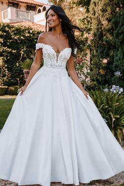 Style 9908 Allure White Size 12 A-line Ball gown on Queenly