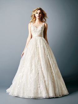 Style D8113 Val Stefani White Size 12 Floor Length Plus Size Tall Height Ball gown on Queenly