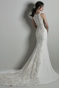 Style KEVYN Sottero and Midgley White Size 10 Tall Height Lace Ivory Jersey Mermaid Dress on Queenly