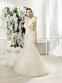 Style PB6334 Val Stefani White Size 14 Plus Size Tulle Tall Height Wedding Mermaid Dress on Queenly