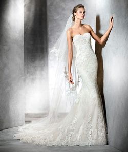 Style PRINCIA Pronovias White Size 6 Mermaid Dress on Queenly
