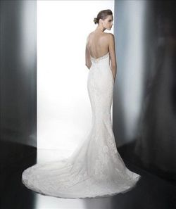 Style PRINTA Pronovias White Size 10 Wedding Floor Length Tall Height Mermaid Dress on Queenly