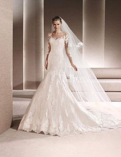 Style REMEDIOS La Sposa White Size 14 Floor Length Plus Size Tall Height Wedding Mermaid Dress on Queenly