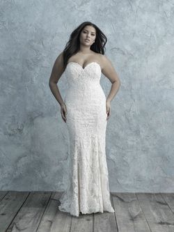 Style W450 Allure White Size 24 Plus Size Ivory Mermaid Dress on Queenly