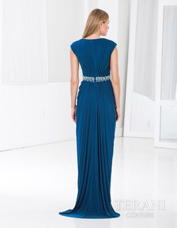 Style E3754 Terani Purple Size 10 Wedding Guest Prom Cap Sleeve Floor Length Mermaid Dress on Queenly