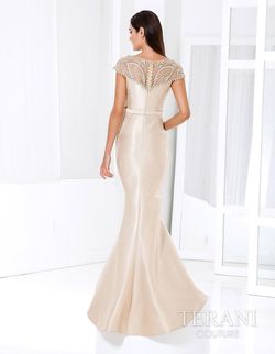 Style E3780 Terani Gold Size 12 Tall Height Ball gown on Queenly