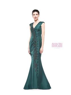 Style MV1007 Colors Green Size 12 Satin Mermaid Dress on Queenly