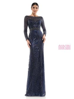 Style MV1027 Colors Navy Blue Size 18 Plus Size Sequined Floor Length Mermaid Dress on Queenly