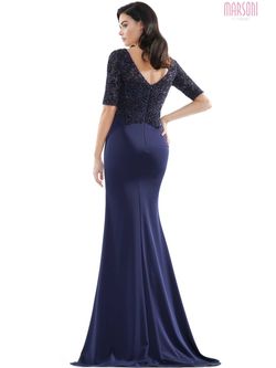 Style MV1039 Colors Dress Blue Size 8 Navy Mermaid Dress on Queenly
