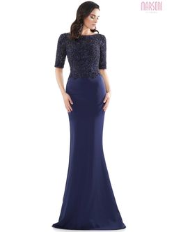 Style MV1039 Colors Dress Blue Size 8 Navy Mermaid Dress on Queenly