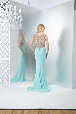 Style 1356 Colors Blue Size 4 Black Tie Tall Height Turquoise Mermaid Dress on Queenly