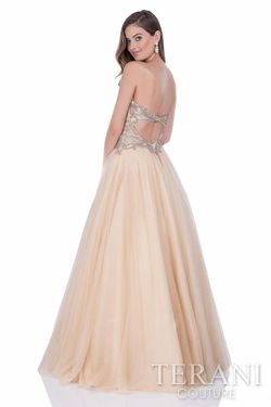 Style 1611P1119A Terani Nude Size 14 Tall Height Pageant Ball gown on Queenly