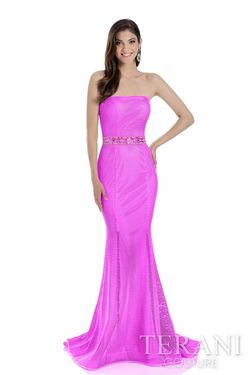 Style 1612P0522 Terani Purple Size 6 Hot Pink Mermaid Dress on Queenly